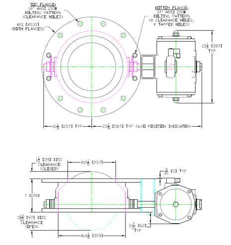T Heavy Duty solids, powders and slurries valve diagram
