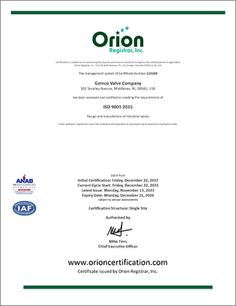 ISO 9001:2015 certificate
